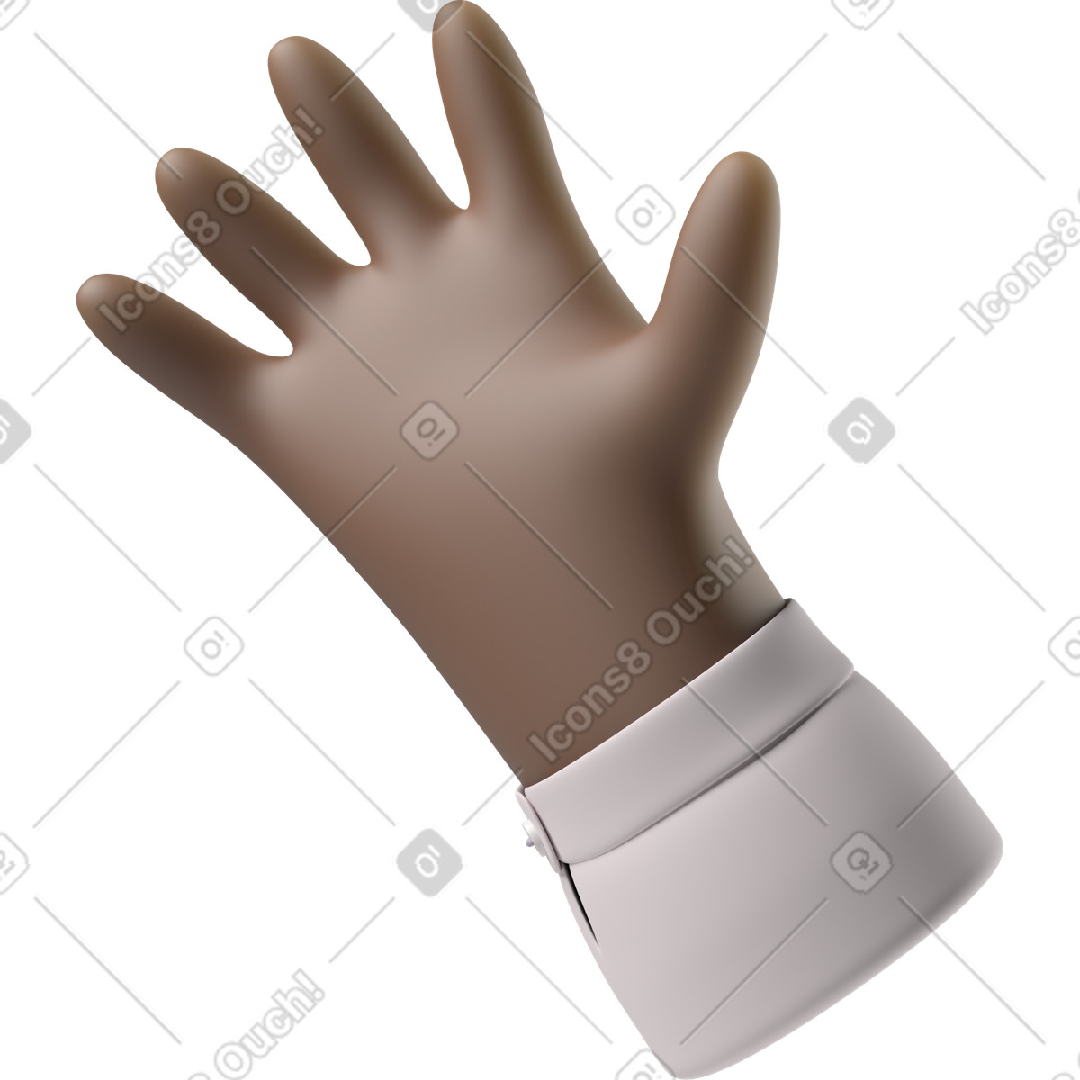 Ilustração de Mão pele negra acenando olá em no estilo 3D Hands Fun&Wild para baixar em PNG, SVG