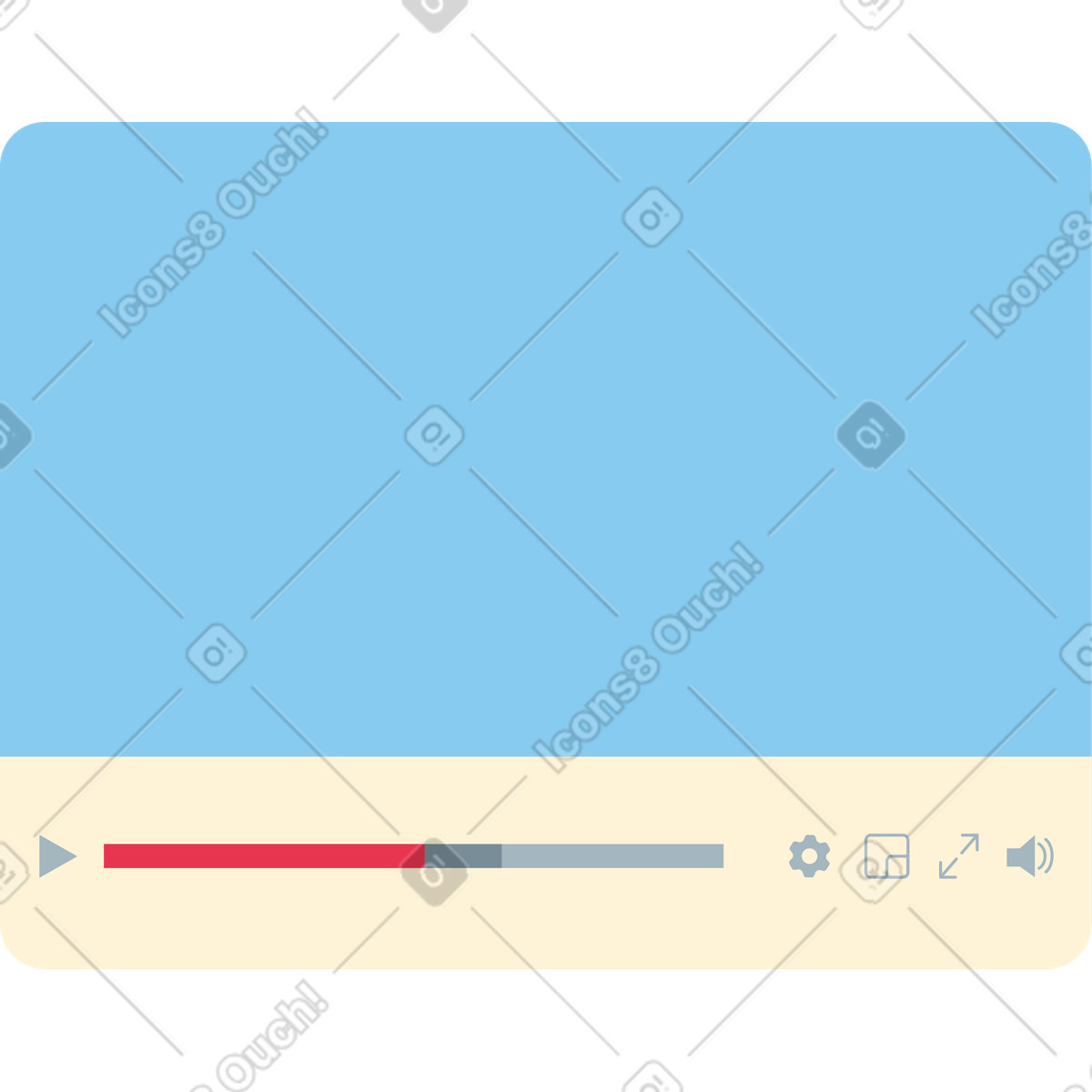 Ilustración Reproductor de video en estilo Catchy a descargar en PNG y SVG
