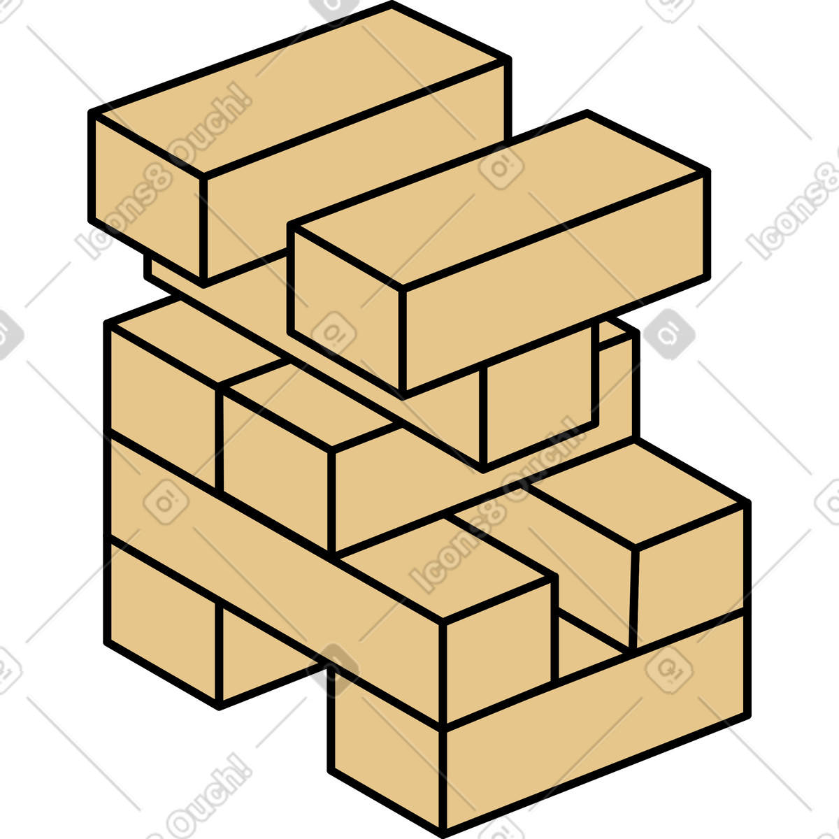 Falling tower game illustration in PNG, SVG