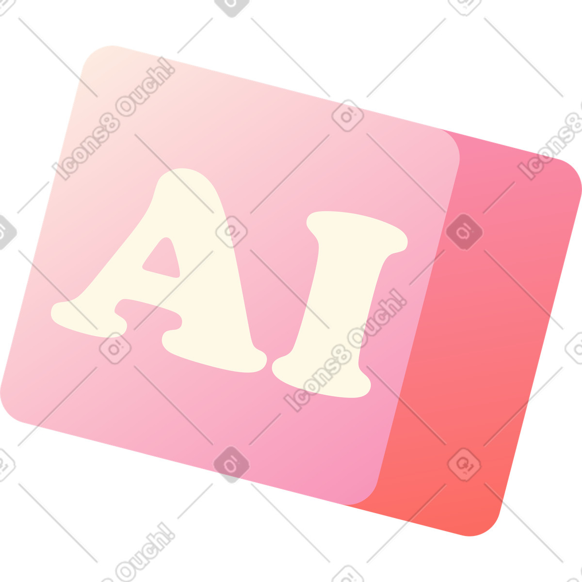 Illustration Cube avec texte ia dans le style Beam à télécharger aux formats PNG, SVG
