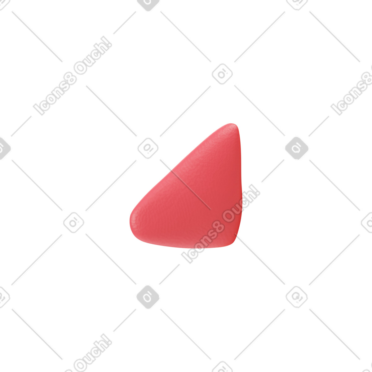 Ilustración Nariz triangular roja 3d en estilo Stripy a descargar en PNG y SVG