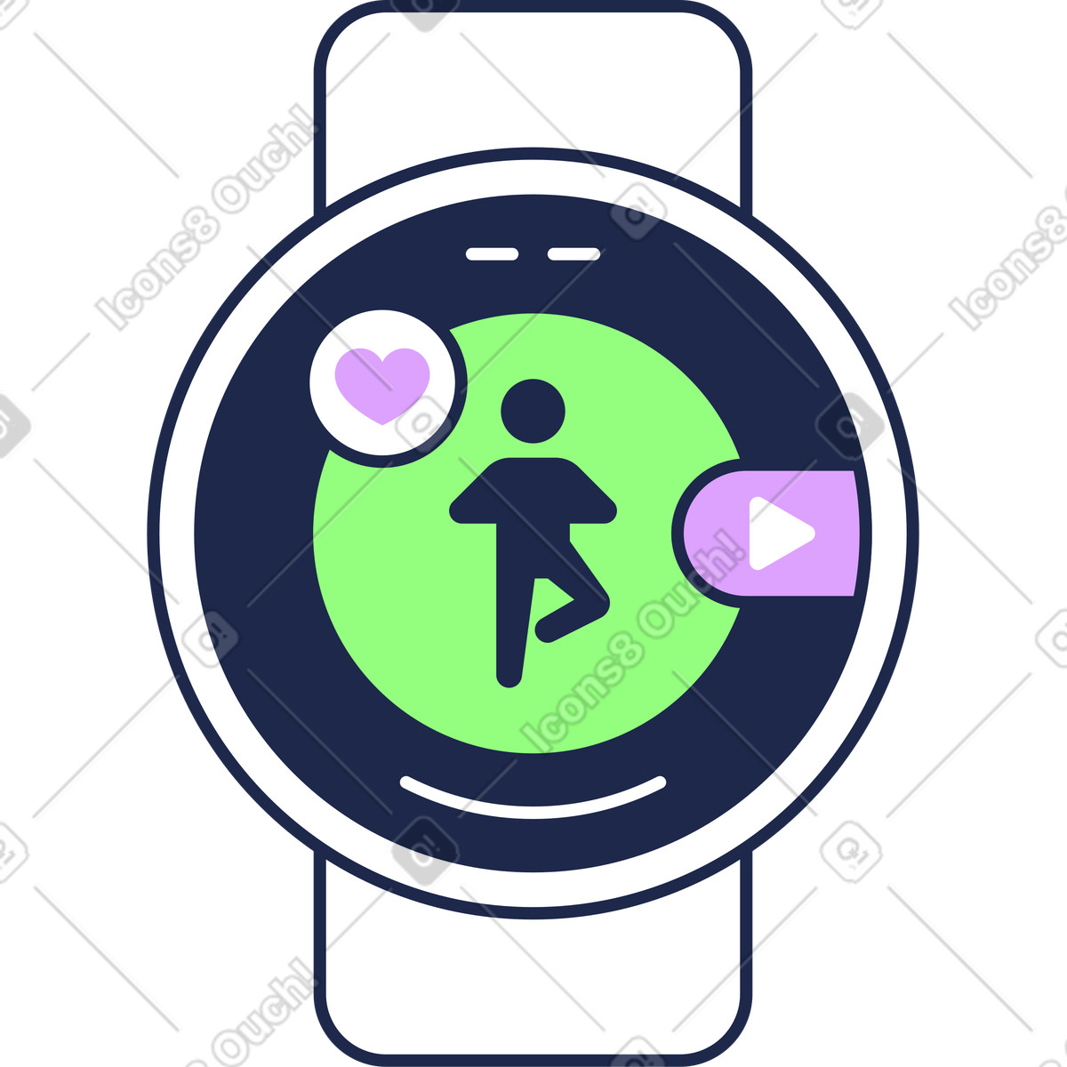Illustration Montre de remise en forme dans le style Outline à télécharger aux formats PNG, SVG