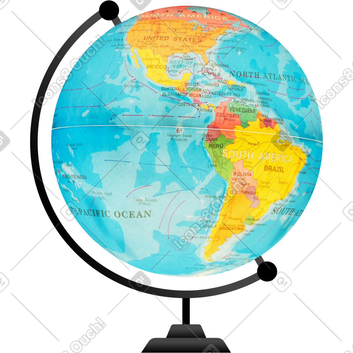 Environmental green earth globe illustration clipart with eco friendly accents