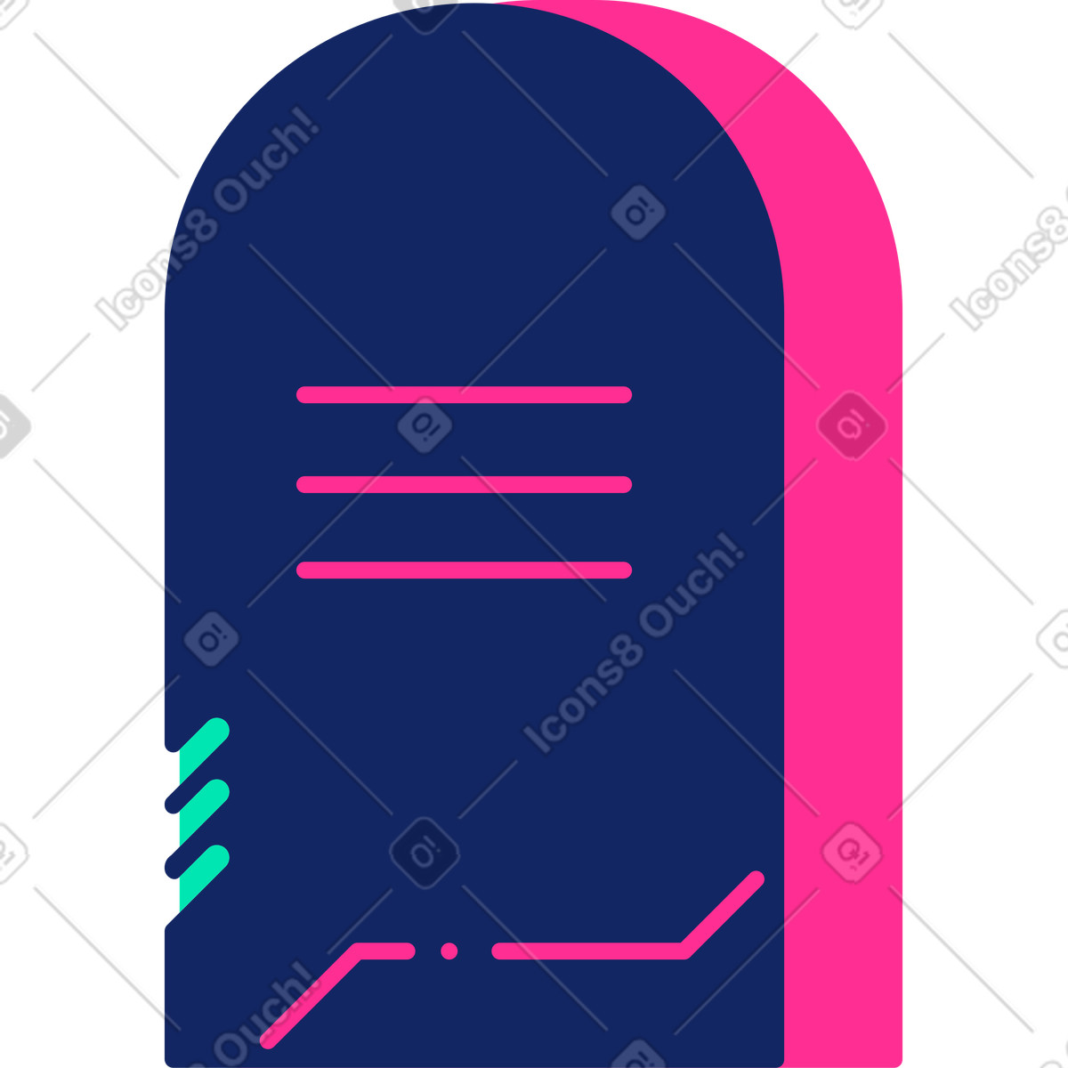 Illustration Pierre tombale d'halloween dans le style Cyborg à télécharger aux formats PNG, SVG