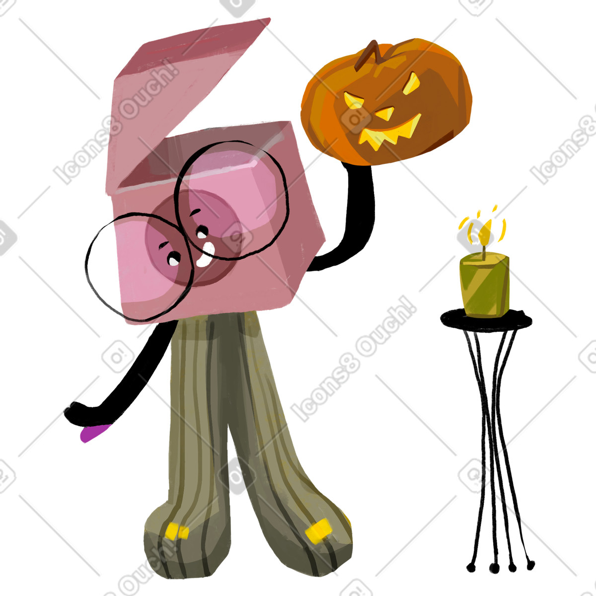 Atomic スタイルの Spooky night with scary pumpkin, Halloween celebration のイラストをPNG、SVG形式でダウンロード