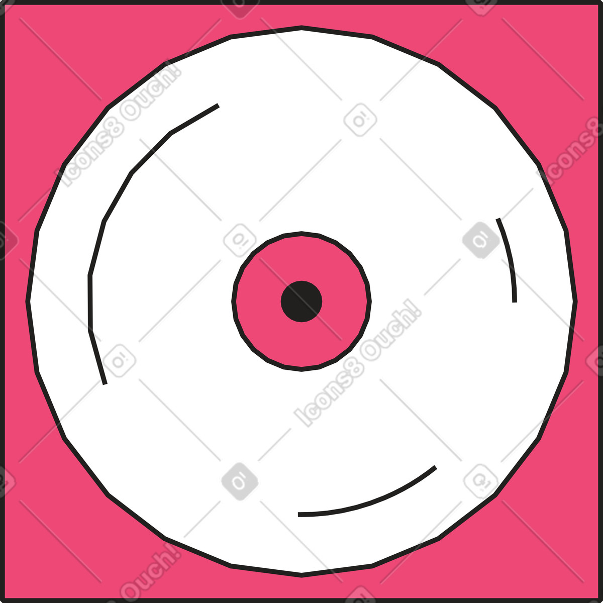 Disco musicale illustrazione in stile Dazzle Line scarica in PNG, SVG