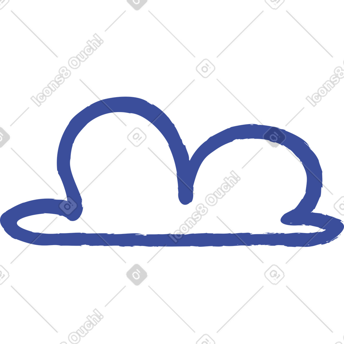 Blue outline cloud illustration featuring clipart graphics for cloudy themes
