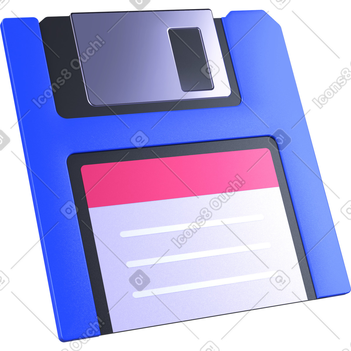 Save file icon, floppy disk storage, data backup concept illustration in 3D Boost style download in PNG, SVG