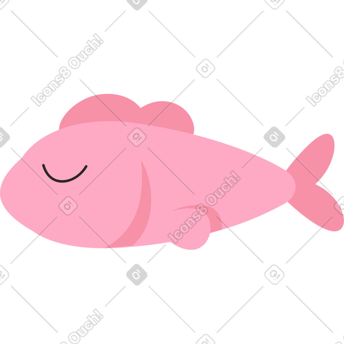 Dizzy スタイルの Pink sea fish のイラストをPNG、SVG形式でダウンロード