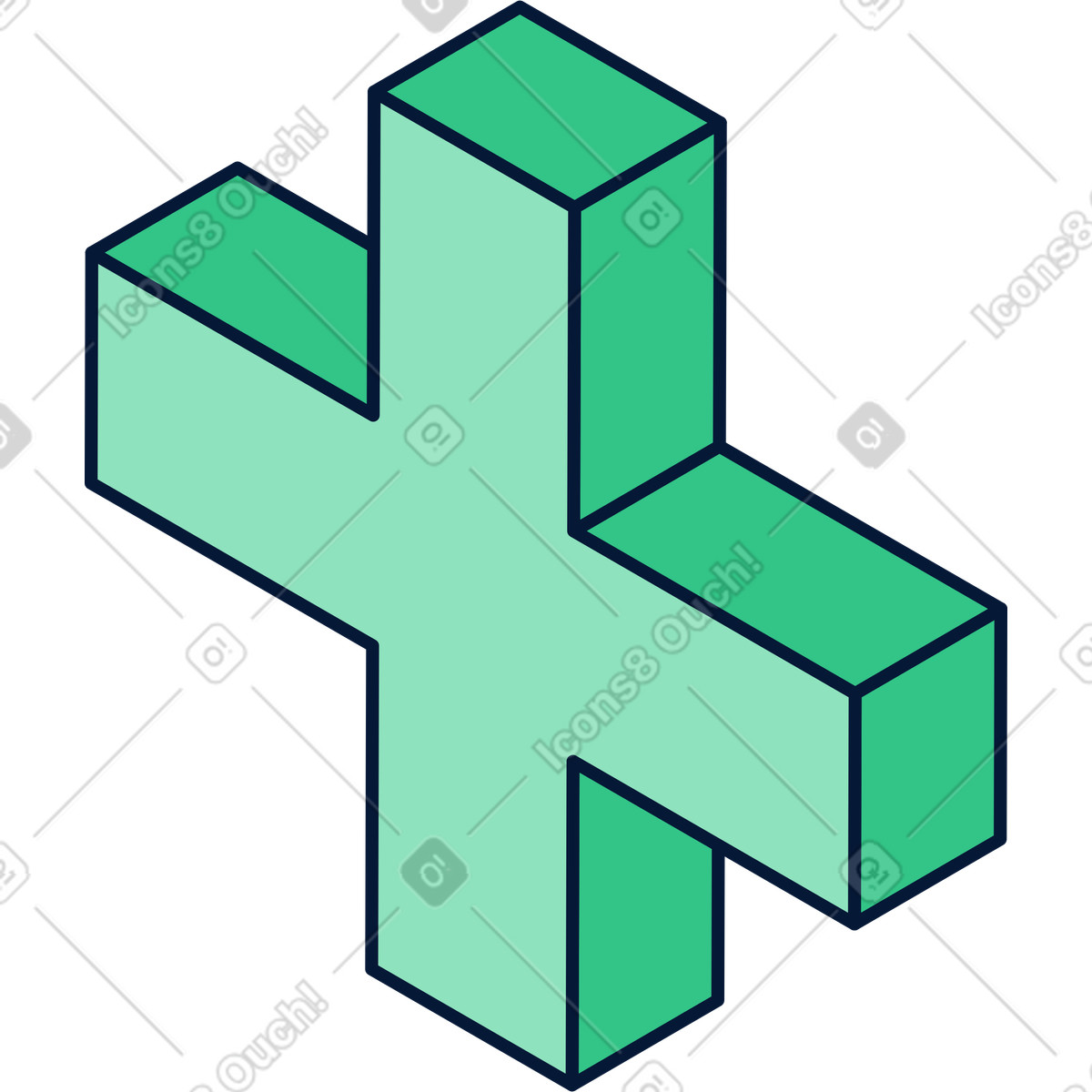 Illustration Le symbole plus en isométrie dans style Neat à télécharger aux formats PNG, SVG