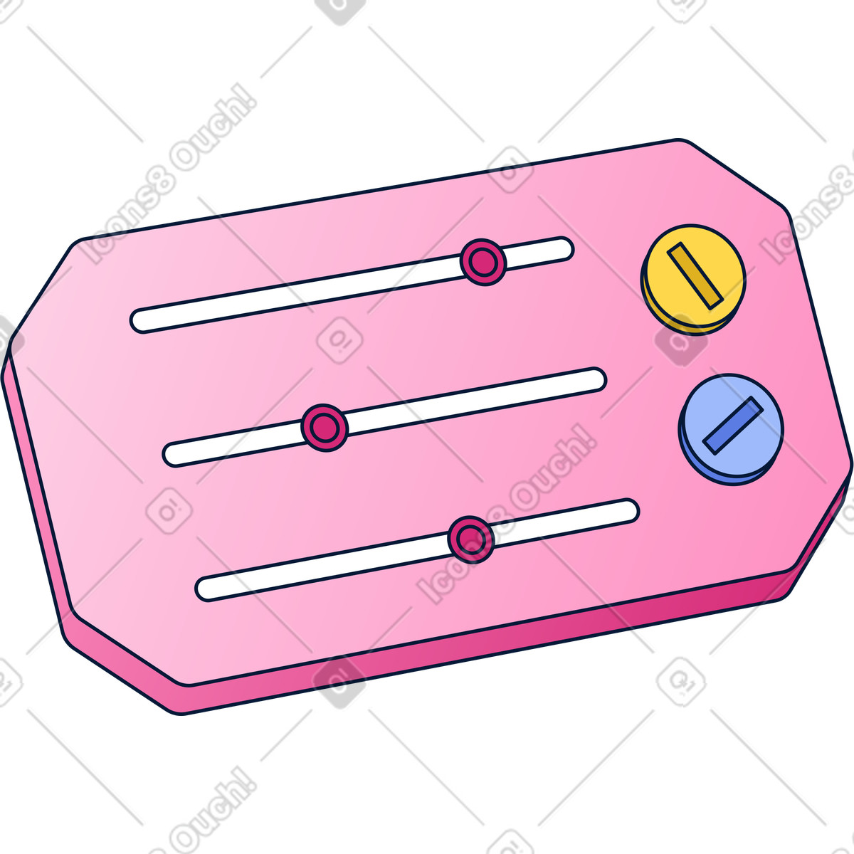 Control panel interface with sliders adjusting settings and preferences options illustration in Neat style download in PNG, SVG