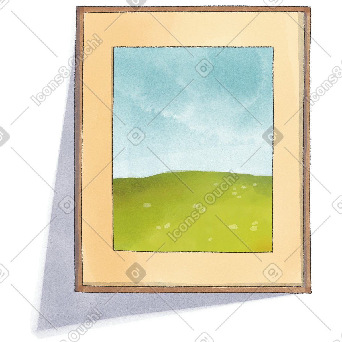 Landscape painting illustrazione in stile Seasons scarica in PNG, SVG
