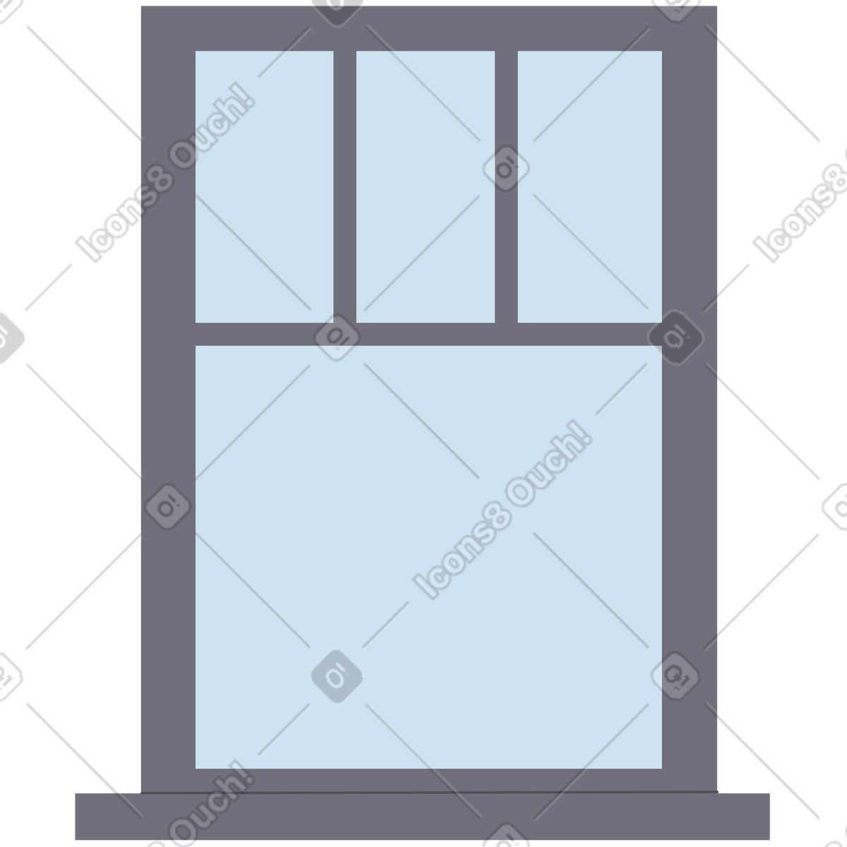Ilustración Ventana en estilo Woof a descargar en PNG y SVG