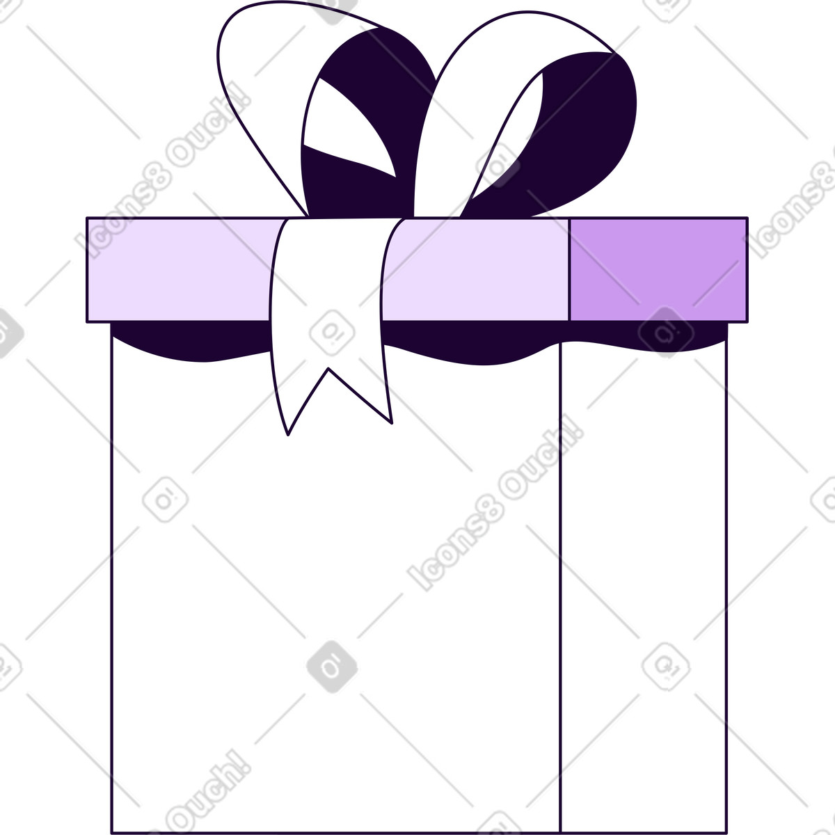 Confezione regalo con fiocco illustrazione in stile Martina scarica in PNG, SVG