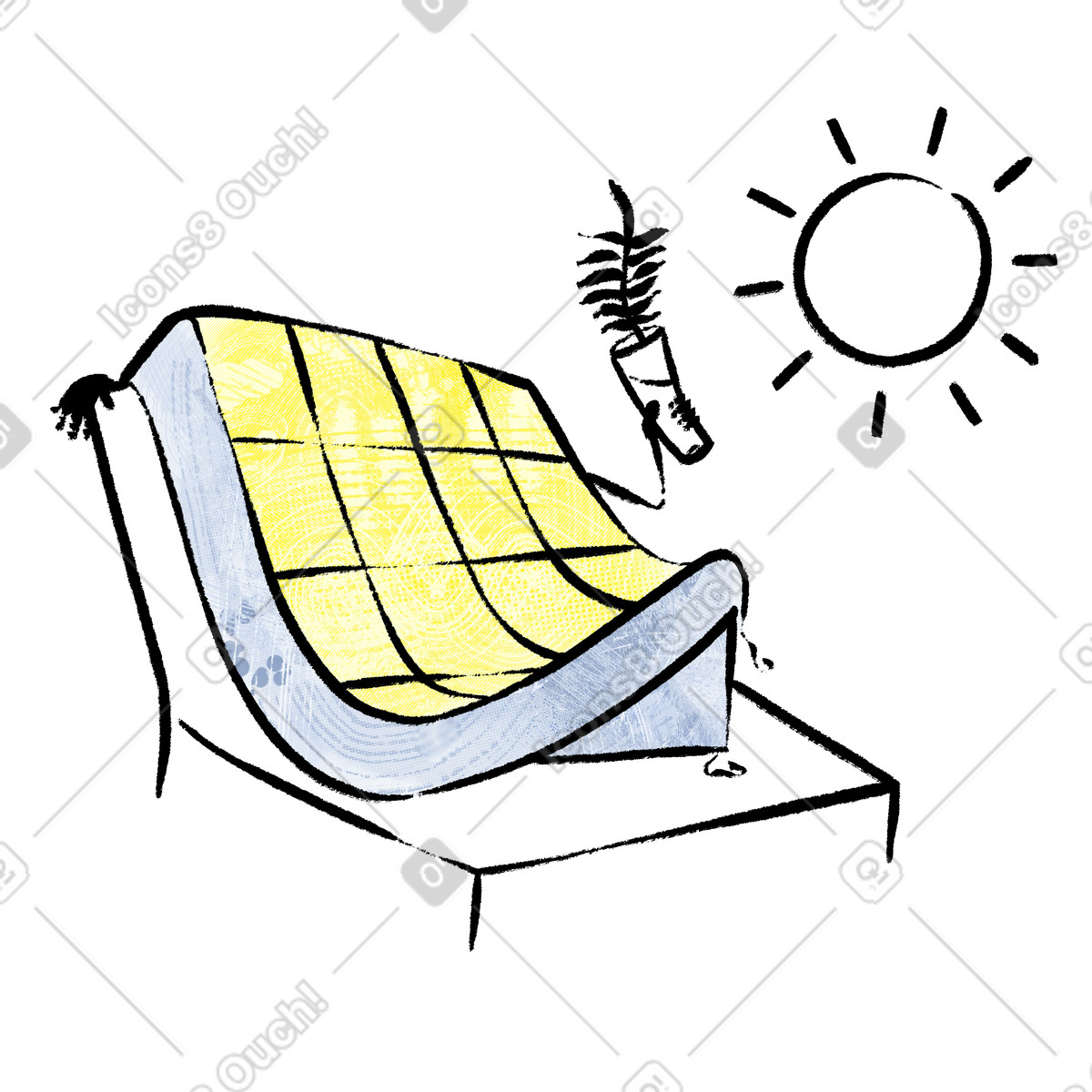 Energia di ricarica del pannello solare illustrazione in stile Doobry scarica in PNG, SVG