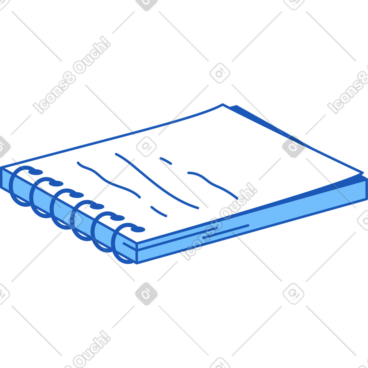 Spiral notebook illustration in Storyline style download in PNG, SVG