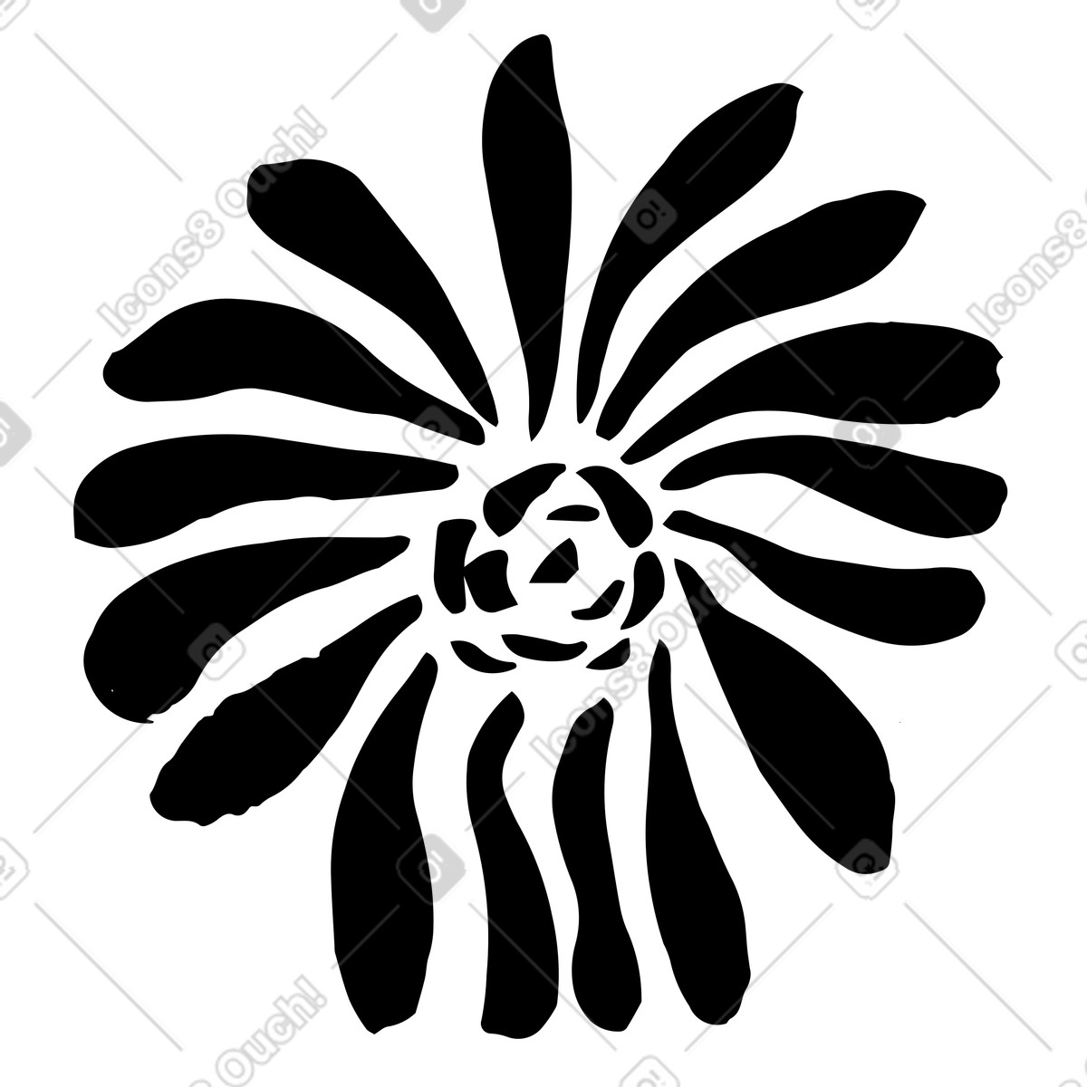Ilustração de Minimalistic black flower em no estilo Scandi para baixar em PNG, SVG