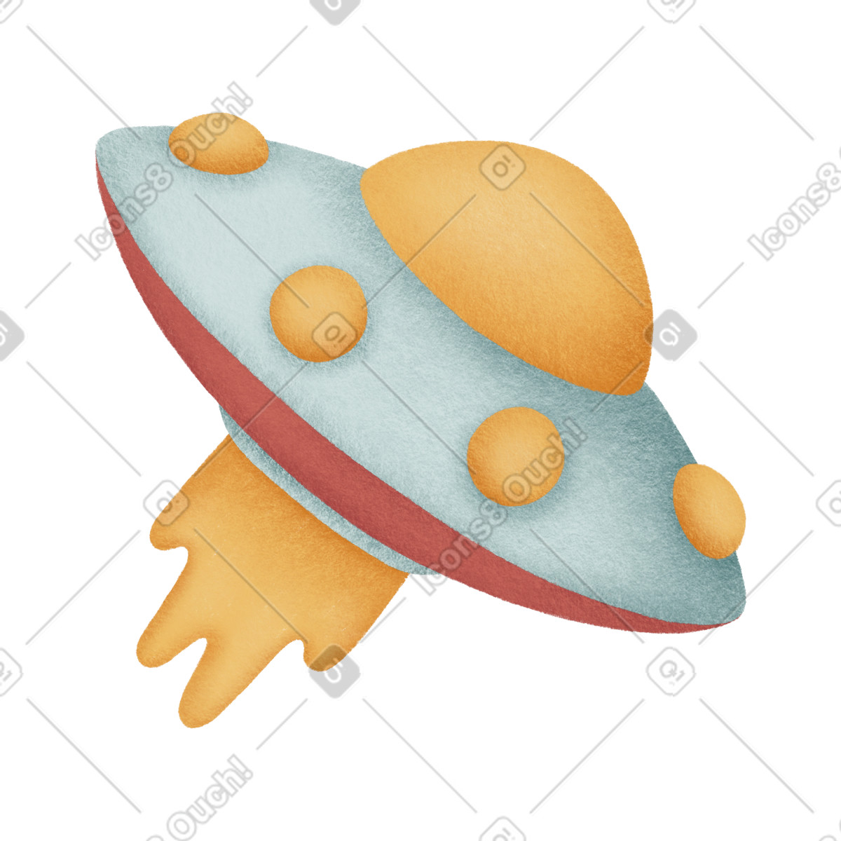 Ufo illustrazione in stile Woolly scarica in PNG, SVG