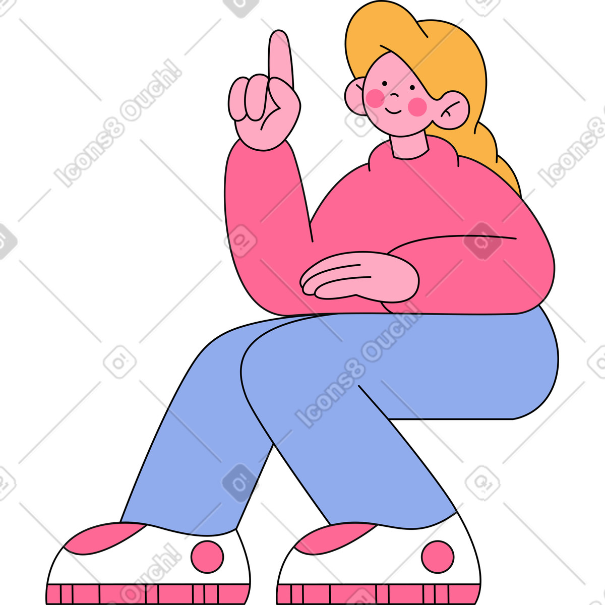 Idea ragazza illustrazione in stile Bloom scarica in PNG, SVG