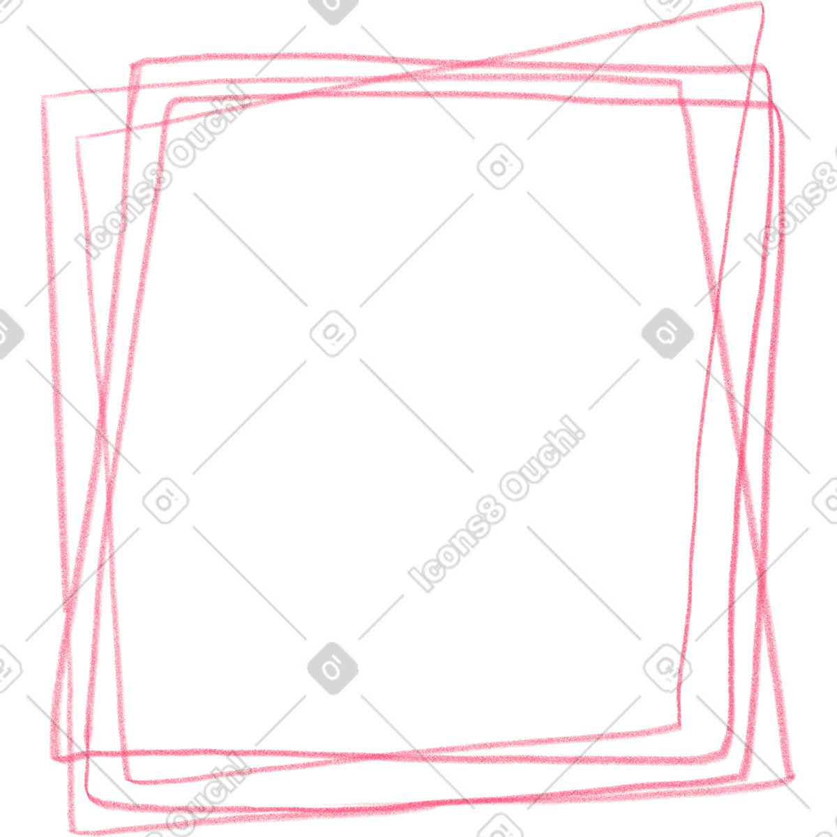 Square of red lines-Illustration im Doodle-Stil als Download in PNG, SVG