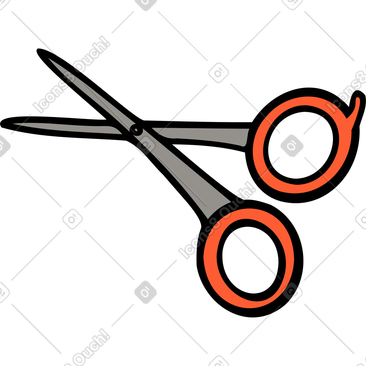 Scissors illustration in Comic style download in PNG, SVG