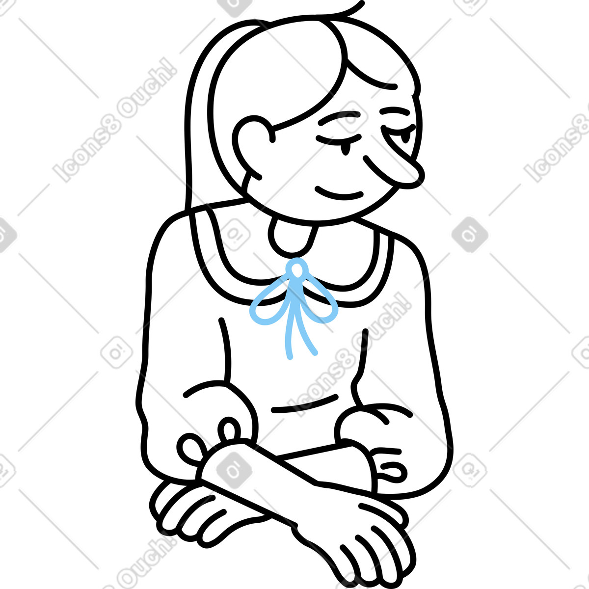 Ilustración Mujer en estilo Notes a descargar en PNG y SVG