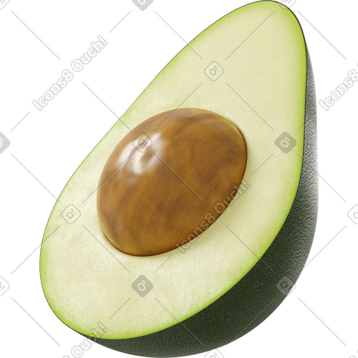 Illustration Avocado dans le style 3D Business à télécharger aux formats PNG, SVG