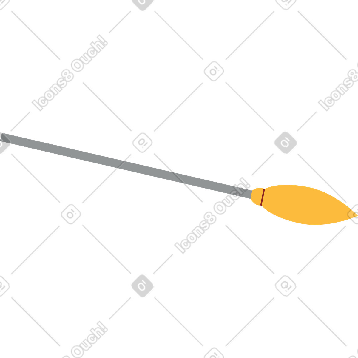 Besenstiel-Illustration im Burgundy-Stil als Download in PNG, SVG