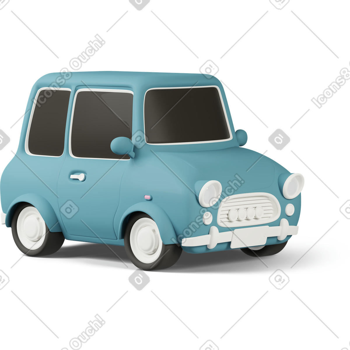 3D Casual life 스타일의 Toy car turn right blue 일러스트레이션 PNG, SVG 다운로드