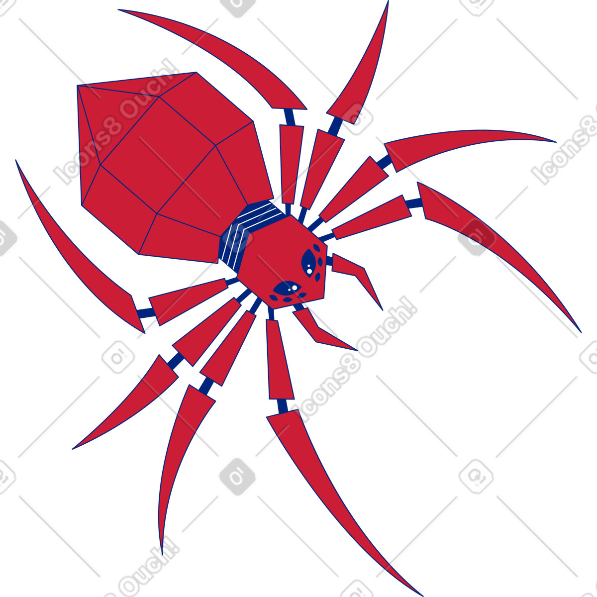 Illustration Araignée dans le style Neo-Sakura à télécharger aux formats PNG, SVG