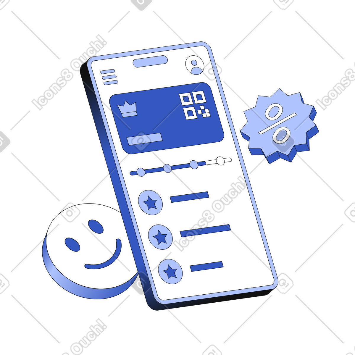 Bonus card in loyalty program illustration in PNG, SVG