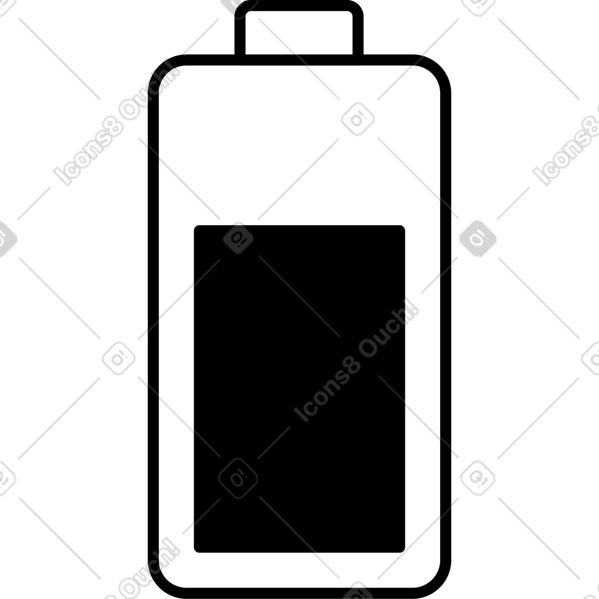 Half charged battery animated illustration in Transistor style download in GIF, Lottie (JSON), AE