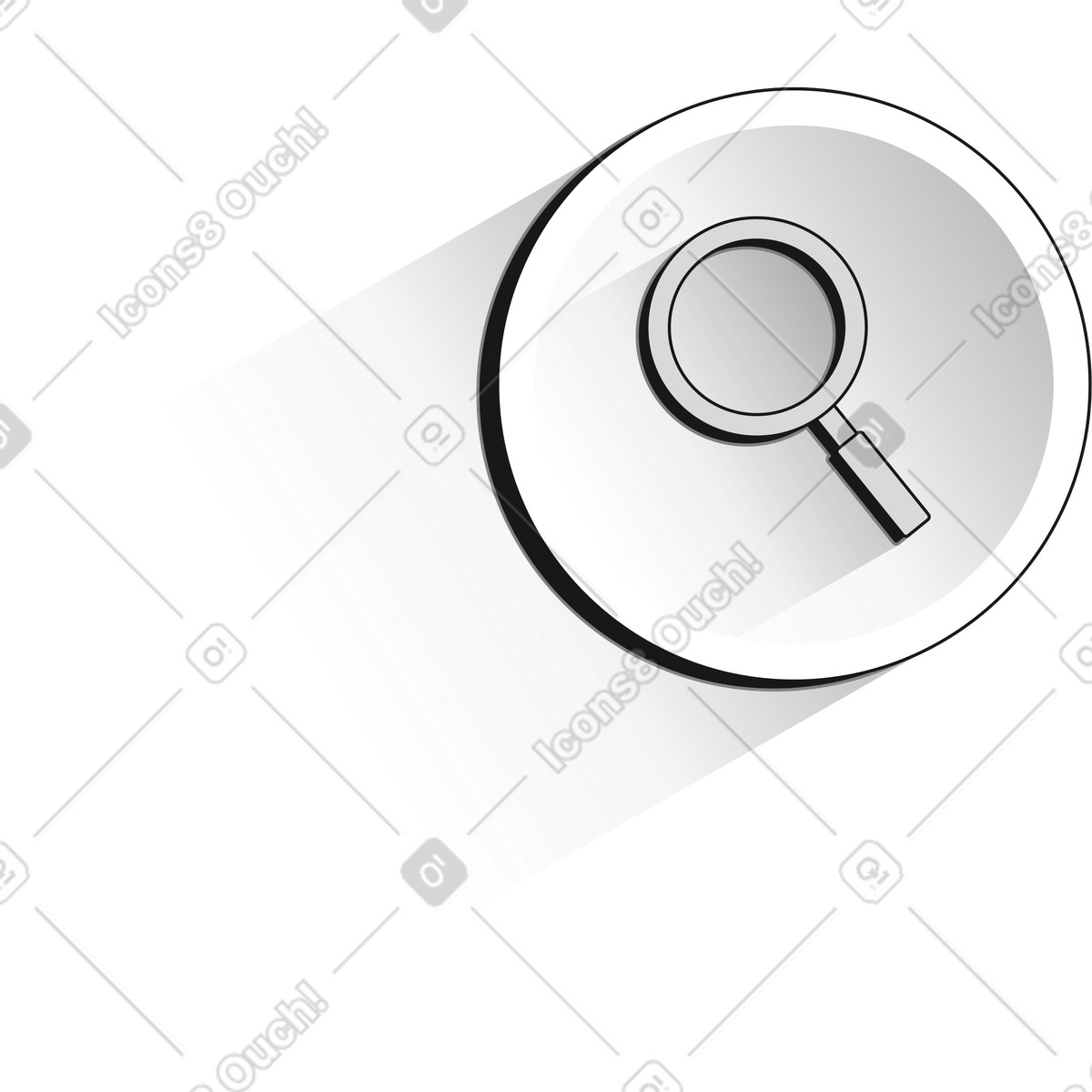 Futuristic スタイルの Search icon for online information lookup and data exploration のイラストをPNG、SVG形式でダウンロード