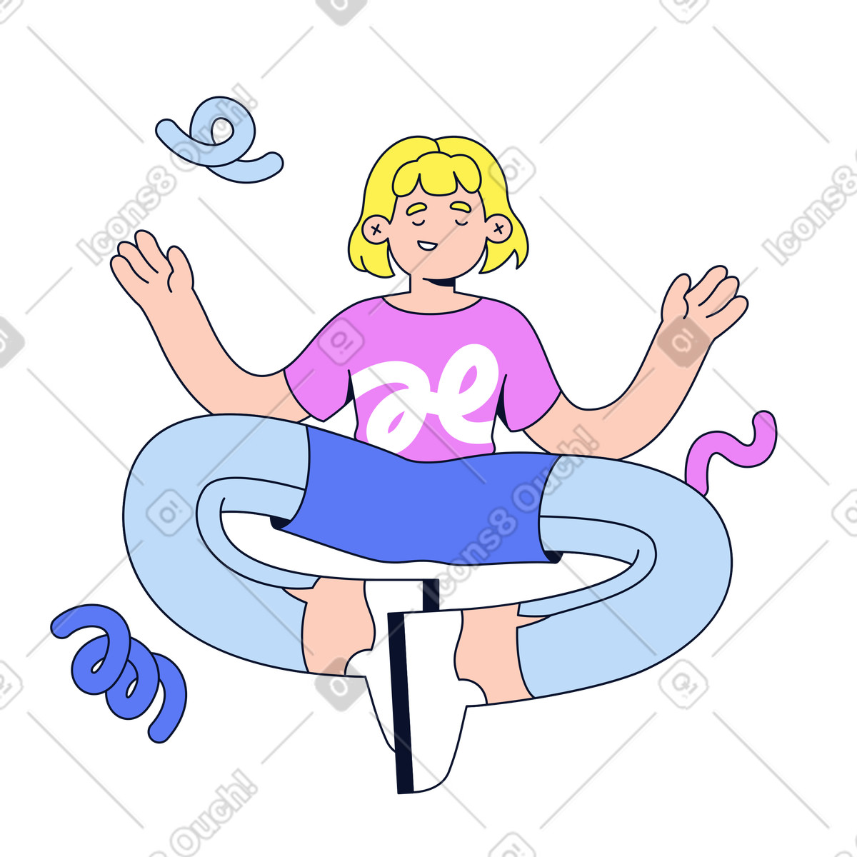 Lotus pose practice illustration meditation clipart for peaceful mind in PNG SVG GIF