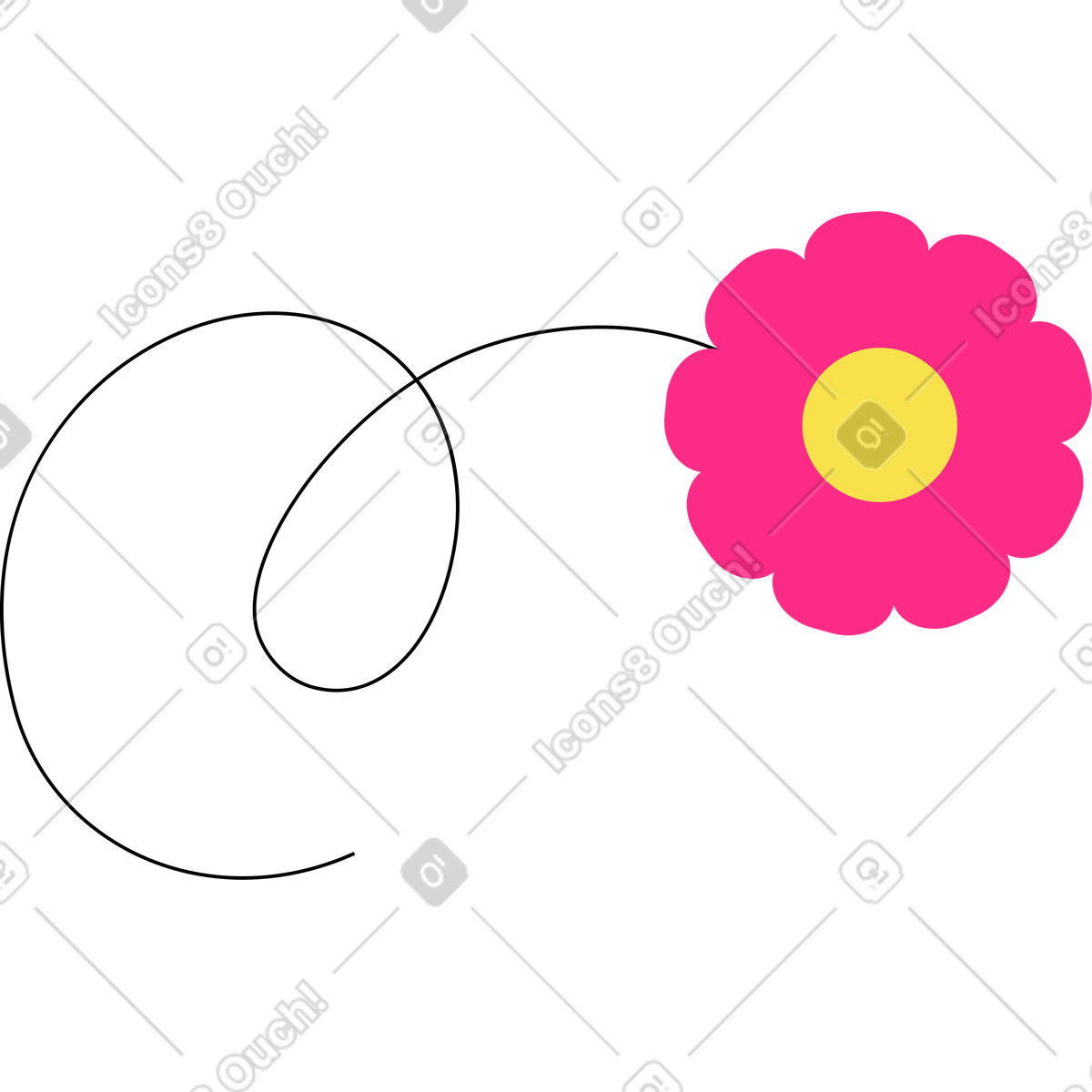 Pinke blume-Illustration im Knotty-Stil als Download in PNG, SVG