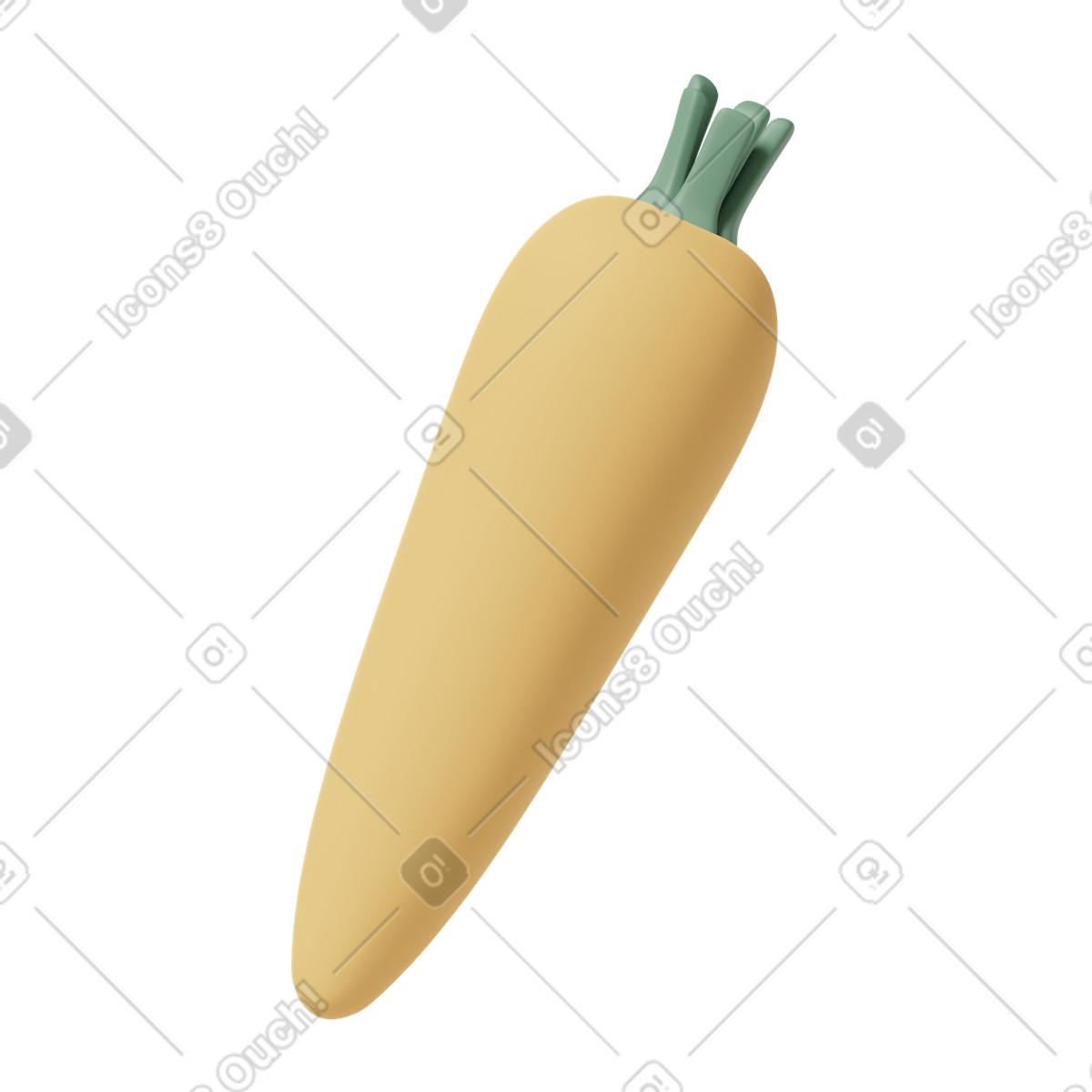 3D Casual life スタイルの Carrot のイラストをPNG、SVG形式でダウンロード
