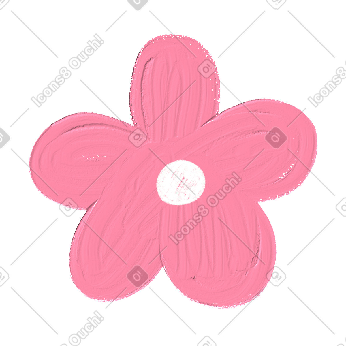 Pink flower illustration in Scrapbooking style download in PNG, SVG