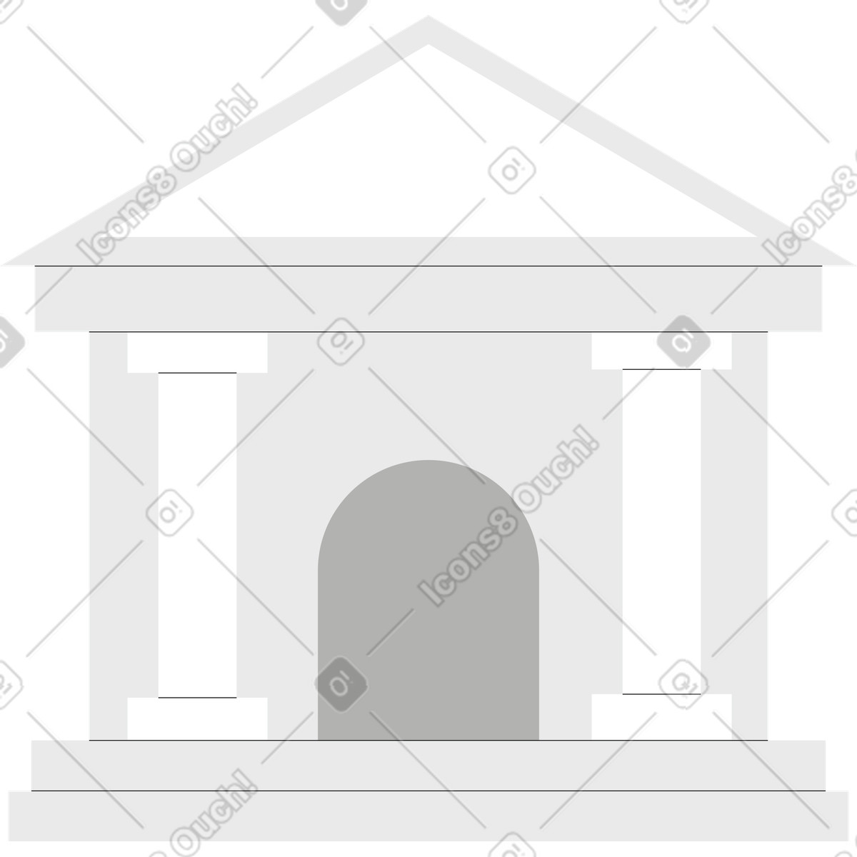 Bankgebäude-Illustration im Tiny-Stil als Download in PNG, SVG