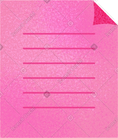 Pink sheet of paper with text в PNG, SVG