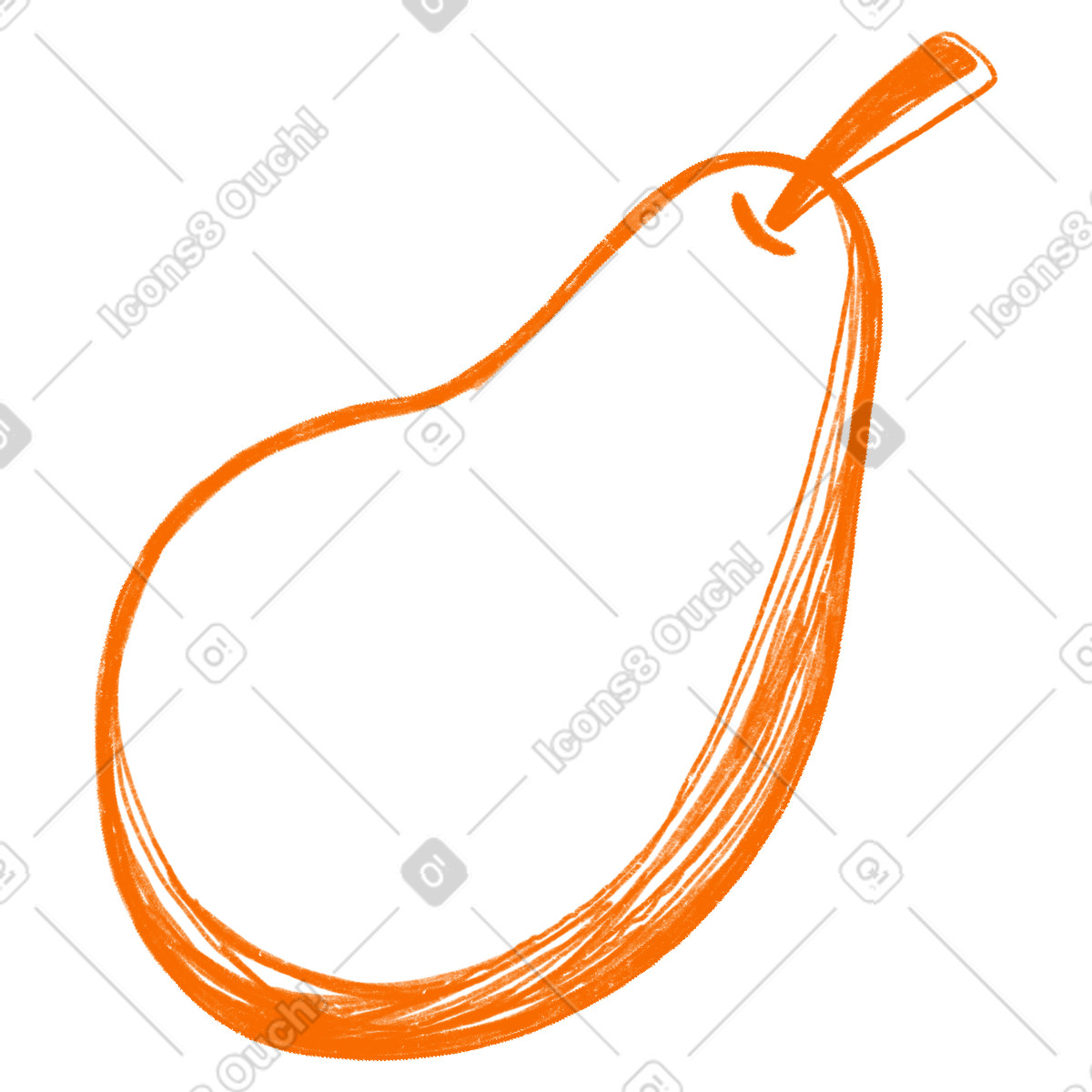 下载 Biro 风格的 Orange pear 插画，支持 PNG、SVG 格式