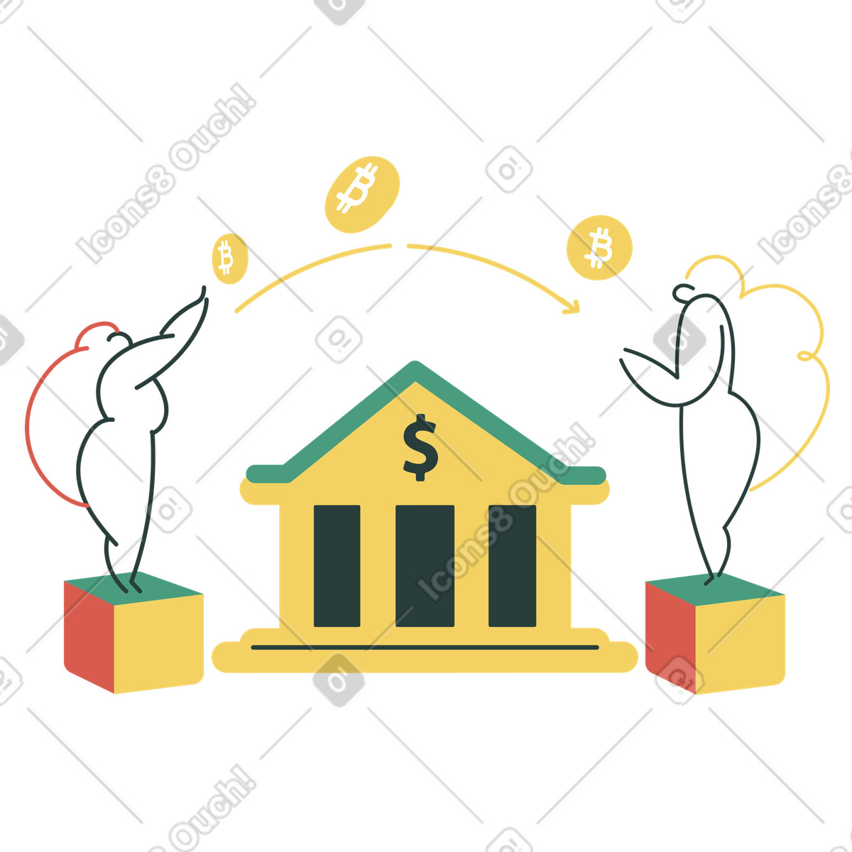 Ilustración Sin doble gasto en estilo Macaroni a descargar en PNG y SVG