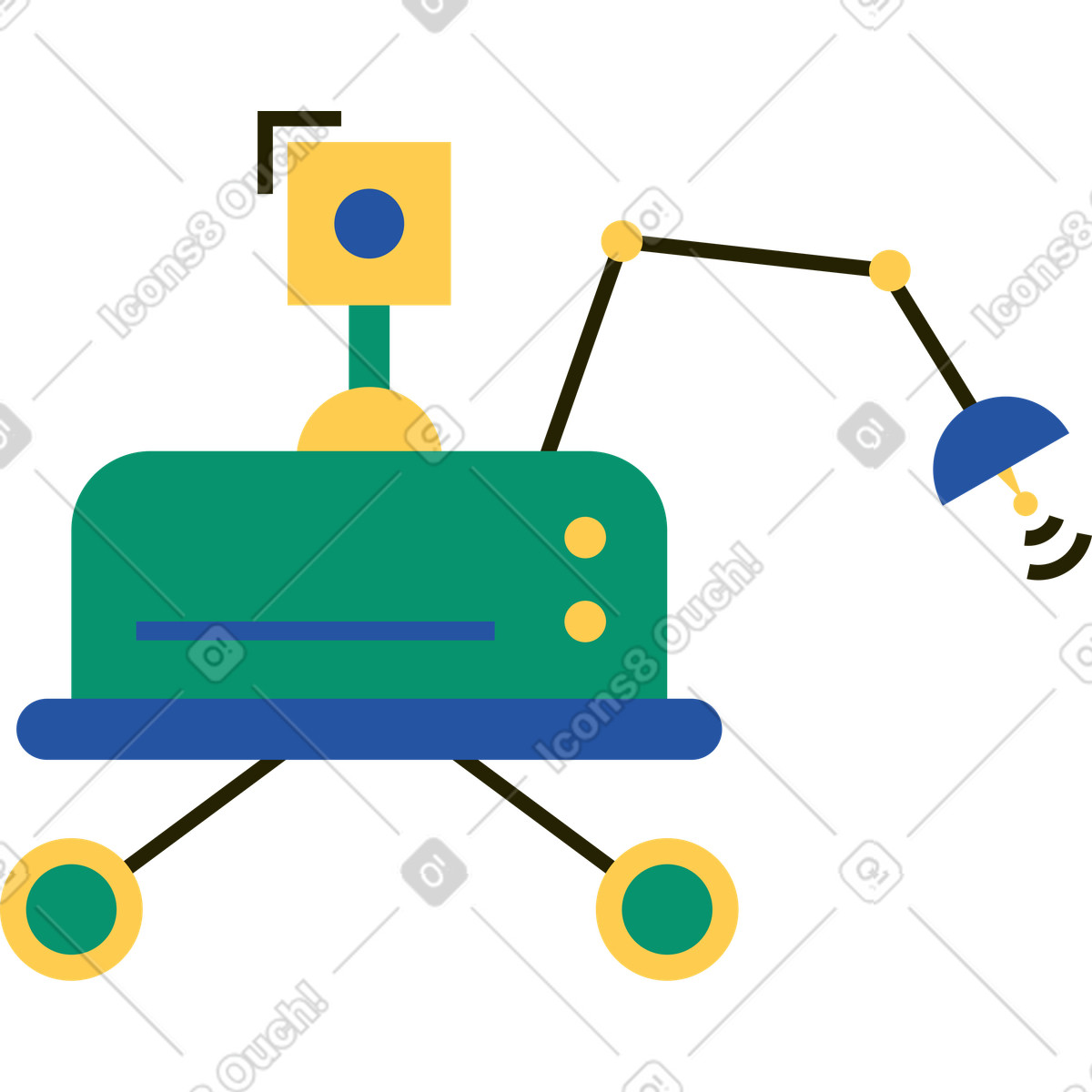 Ilustração de Robô espacial em no estilo Spot para baixar em PNG, SVG