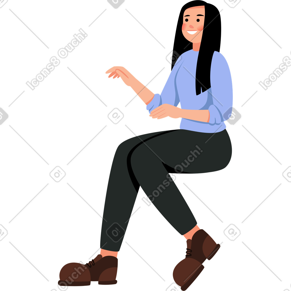Donna illustrazione in stile Lagom scarica in PNG, SVG