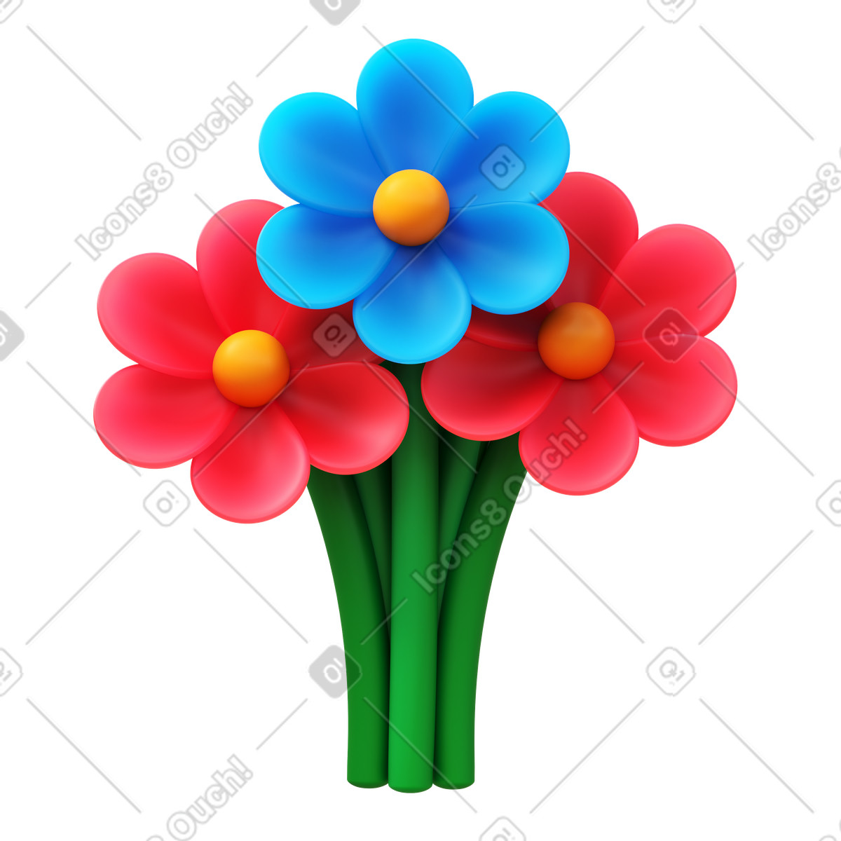 Ilustración Flower bouquet en estilo 3D Fluency a descargar en PNG y SVG