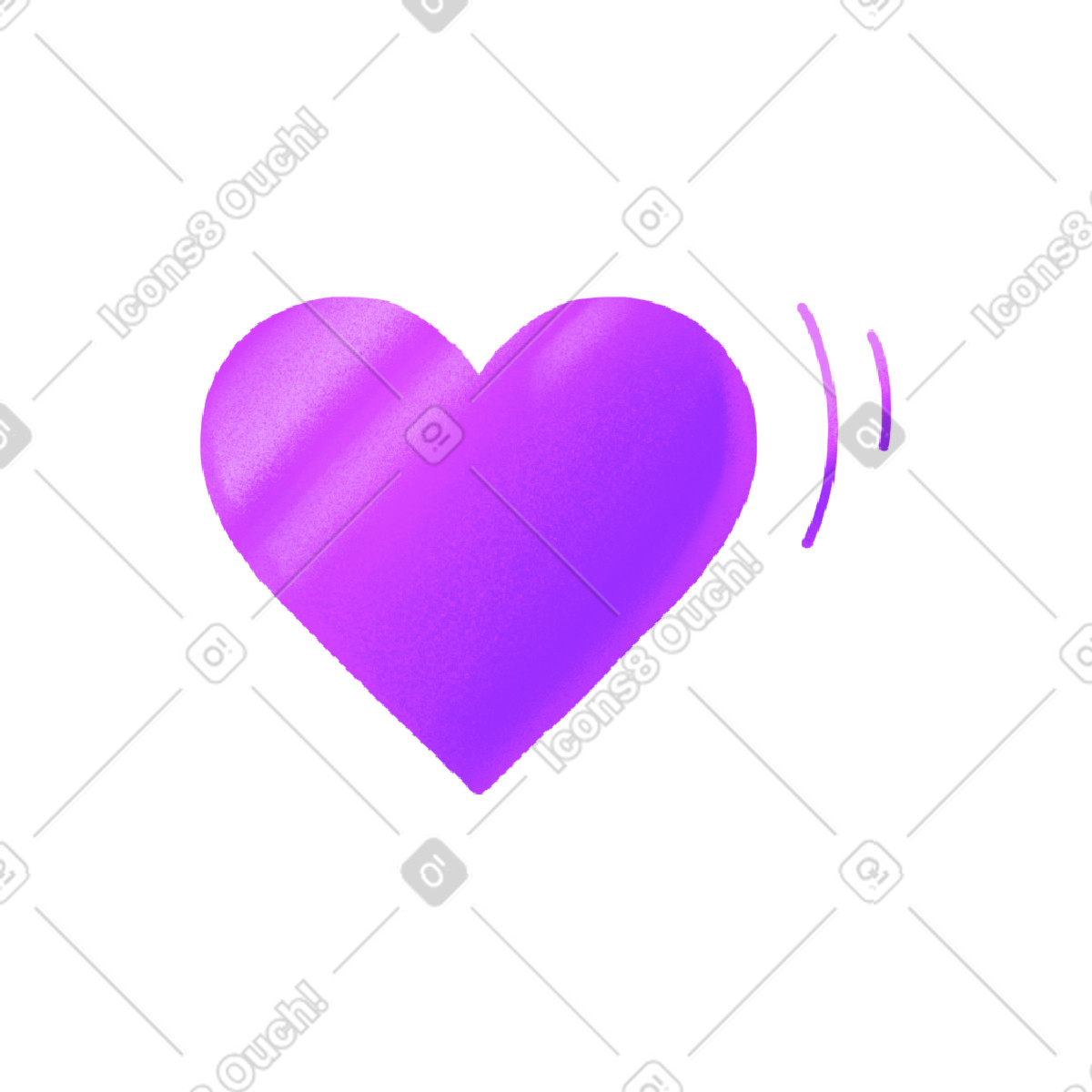 Purple heart illustrazione in stile Smart scarica in PNG, SVG