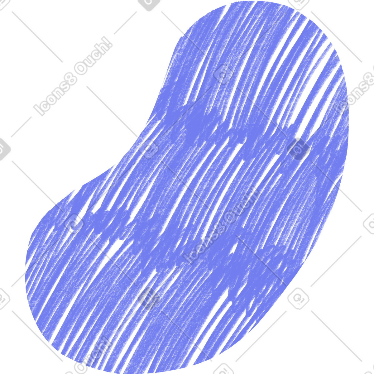 Blue scribbly oval shape illustration in Doodle style download in PNG, SVG