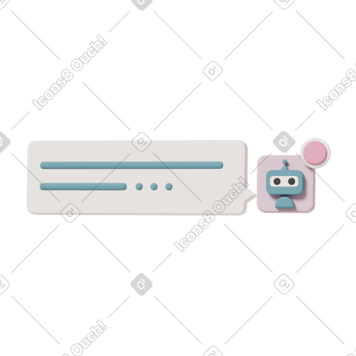 Chatbot message illustration in 3D Casual life style download in PNG, SVG
