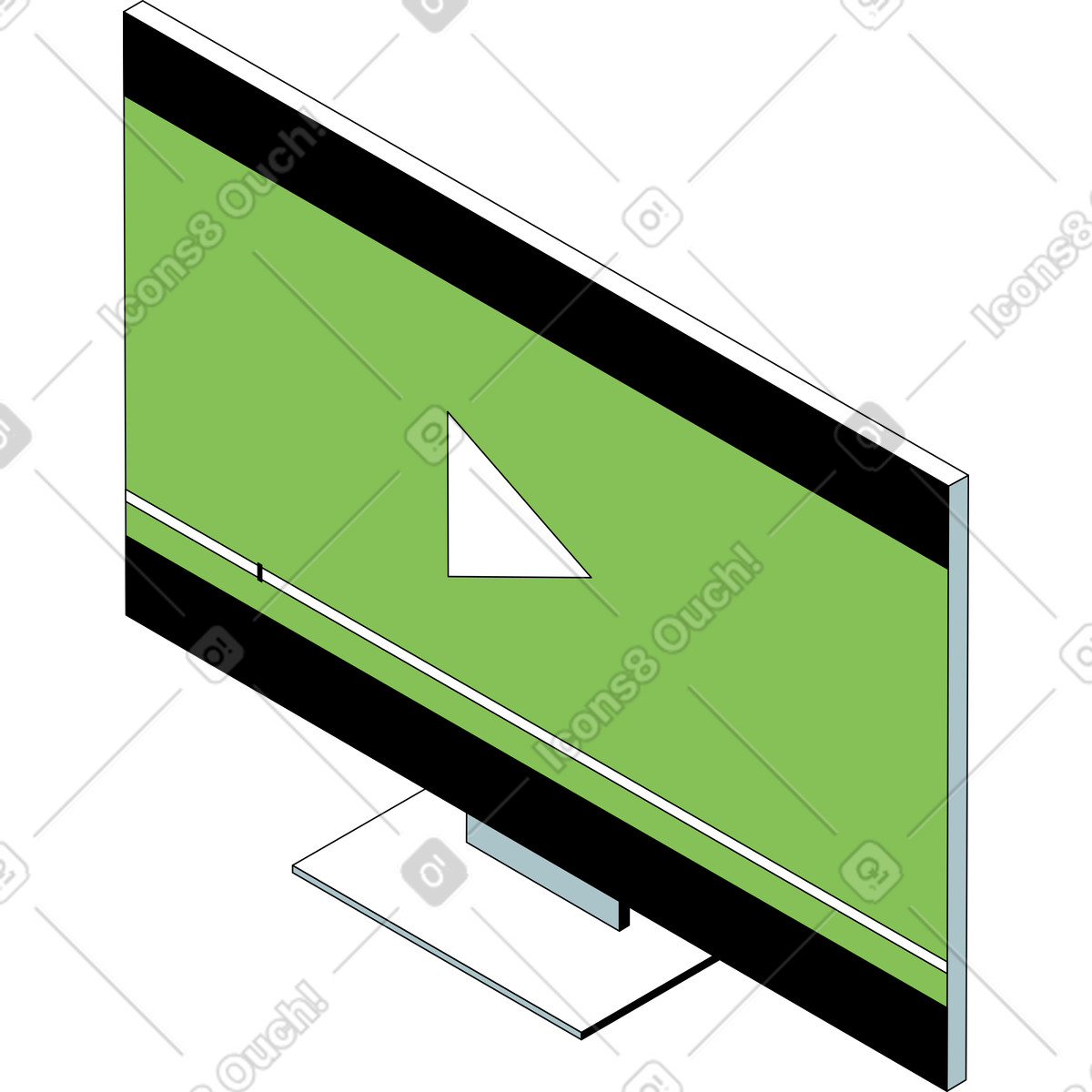 Ilustración Pantalla de televisión en estilo Isometric a descargar en PNG y SVG