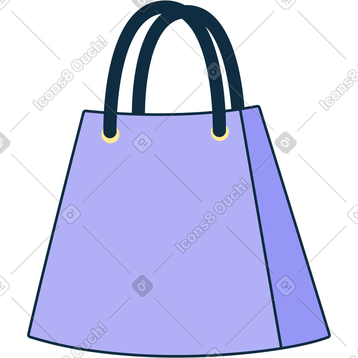 Borsa viola illustrazione in stile Bubble gum scarica in PNG, SVG