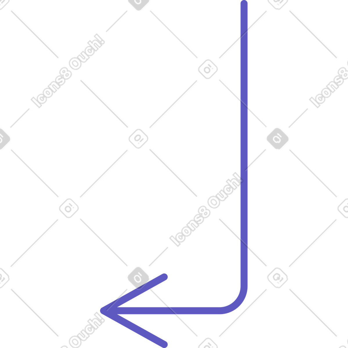 Ilustração de Seta para baixo e a esquerda em no estilo Bright baixar em PNG, SVG